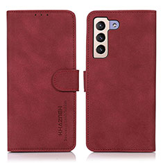 Coque Portefeuille Livre Cuir Etui Clapet D08Y pour Samsung Galaxy S21 5G Rouge