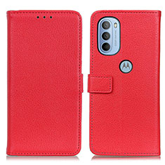 Coque Portefeuille Livre Cuir Etui Clapet D09Y pour Motorola Moto G31 Rouge