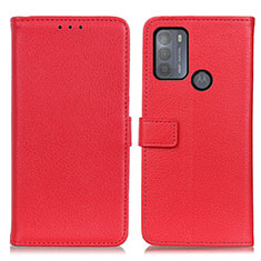 Coque Portefeuille Livre Cuir Etui Clapet D09Y pour Motorola Moto G50 Rouge