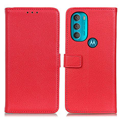 Coque Portefeuille Livre Cuir Etui Clapet D09Y pour Motorola Moto G71 5G Rouge