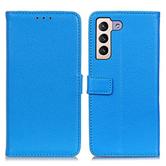 Coque Portefeuille Livre Cuir Etui Clapet D09Y pour Samsung Galaxy S21 5G Bleu Ciel