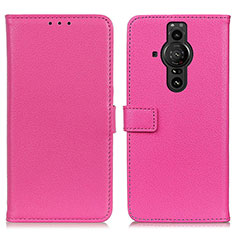 Coque Portefeuille Livre Cuir Etui Clapet D09Y pour Sony Xperia PRO-I Rose Rouge