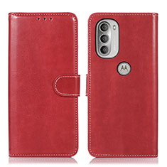 Coque Portefeuille Livre Cuir Etui Clapet D10Y pour Motorola Moto G51 5G Rouge
