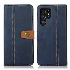 Coque Portefeuille Livre Cuir Etui Clapet D11T pour Samsung Galaxy S21 Ultra 5G Bleu