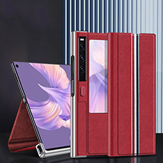 Coque Portefeuille Livre Cuir Etui Clapet DL1 pour Huawei Mate Xs 2 Rouge