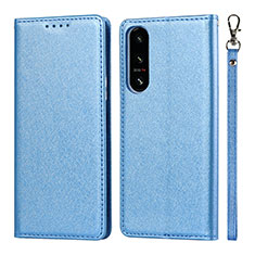 Coque Portefeuille Livre Cuir Etui Clapet DT1 pour Sony Xperia 5 IV Bleu