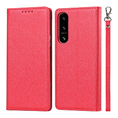 Coque Portefeuille Livre Cuir Etui Clapet DT1 pour Sony Xperia 5 IV Rouge