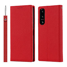 Coque Portefeuille Livre Cuir Etui Clapet DT2 pour Sony Xperia 5 IV Rouge
