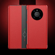Coque Portefeuille Livre Cuir Etui Clapet F01 pour Huawei Mate 40 Pro Rouge