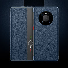 Coque Portefeuille Livre Cuir Etui Clapet F01 pour Huawei Mate 40E Pro 4G Bleu