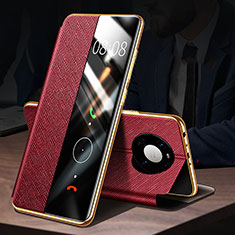Coque Portefeuille Livre Cuir Etui Clapet F02 pour Huawei Mate 40 Pro Rouge