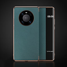 Coque Portefeuille Livre Cuir Etui Clapet F03 pour Huawei Mate 40E Pro 4G Cyan