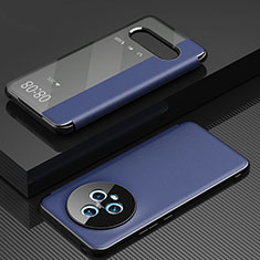 Coque Portefeuille Livre Cuir Etui Clapet GS1 pour Huawei Honor Magic5 5G Bleu