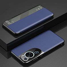 Coque Portefeuille Livre Cuir Etui Clapet GS1 pour Huawei P60 Art Bleu