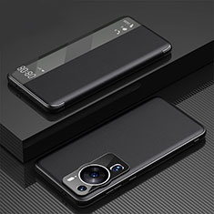 Coque Portefeuille Livre Cuir Etui Clapet GS1 pour Huawei P60 Pro Noir
