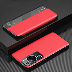 Coque Portefeuille Livre Cuir Etui Clapet GS1 pour Huawei P60 Pro Rouge