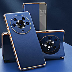 Coque Portefeuille Livre Cuir Etui Clapet GS2 pour Huawei Honor Magic3 5G Bleu