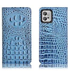 Coque Portefeuille Livre Cuir Etui Clapet H01P pour Motorola Moto G32 Bleu Ciel