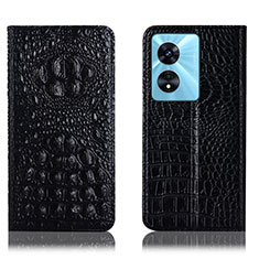 Coque Portefeuille Livre Cuir Etui Clapet H01P pour Oppo A58x 5G Noir