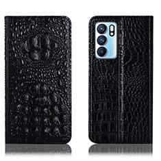 Coque Portefeuille Livre Cuir Etui Clapet H01P pour Oppo Reno6 5G Noir