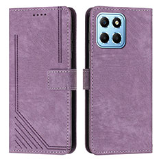 Coque Portefeuille Livre Cuir Etui Clapet H01X pour Huawei Honor X6 5G Violet