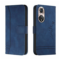 Coque Portefeuille Livre Cuir Etui Clapet H01X pour Huawei P50 Bleu
