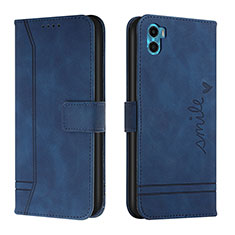 Coque Portefeuille Livre Cuir Etui Clapet H01X pour Motorola Moto E22S Bleu
