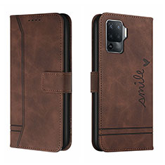 Coque Portefeuille Livre Cuir Etui Clapet H01X pour Oppo A94 4G Marron