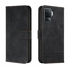 Coque Portefeuille Livre Cuir Etui Clapet H01X pour Oppo A94 4G Noir