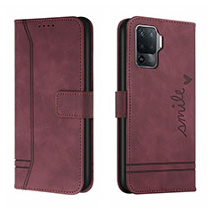 Coque Portefeuille Livre Cuir Etui Clapet H01X pour Oppo A94 4G Rouge