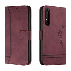 Coque Portefeuille Livre Cuir Etui Clapet H01X pour Sony Xperia 1 II Rouge