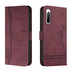 Coque Portefeuille Livre Cuir Etui Clapet H01X pour Sony Xperia 10 II Rouge