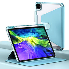 Coque Portefeuille Livre Cuir Etui Clapet H02 pour Apple iPad Pro 11 (2020) Bleu