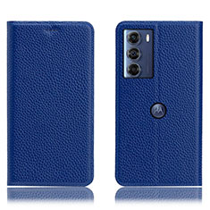 Coque Portefeuille Livre Cuir Etui Clapet H02P pour Motorola Moto Edge S30 5G Bleu