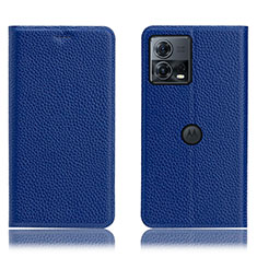 Coque Portefeuille Livre Cuir Etui Clapet H02P pour Motorola Moto Edge S30 Pro 5G Bleu