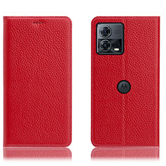 Coque Portefeuille Livre Cuir Etui Clapet H02P pour Motorola Moto Edge S30 Pro 5G Rouge