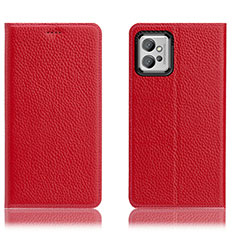 Coque Portefeuille Livre Cuir Etui Clapet H02P pour Motorola Moto G32 Rouge