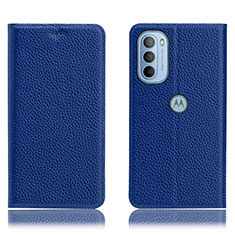Coque Portefeuille Livre Cuir Etui Clapet H02P pour Motorola Moto G41 Bleu