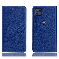 Coque Portefeuille Livre Cuir Etui Clapet H02P pour Motorola Moto G50 5G Bleu