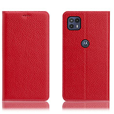 Coque Portefeuille Livre Cuir Etui Clapet H02P pour Motorola Moto G50 5G Rouge