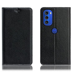 Coque Portefeuille Livre Cuir Etui Clapet H02P pour Motorola Moto G51 5G Noir