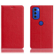 Coque Portefeuille Livre Cuir Etui Clapet H02P pour Motorola Moto G51 5G Rouge