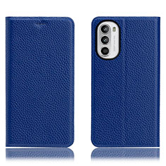 Coque Portefeuille Livre Cuir Etui Clapet H02P pour Motorola MOTO G52 Bleu