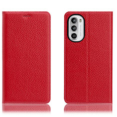 Coque Portefeuille Livre Cuir Etui Clapet H02P pour Motorola Moto G71s 5G Rouge