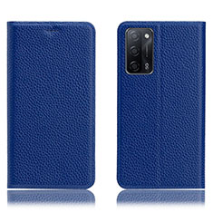 Coque Portefeuille Livre Cuir Etui Clapet H02P pour Oppo A53s 5G Bleu