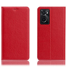 Coque Portefeuille Livre Cuir Etui Clapet H02P pour Oppo A76 Rouge