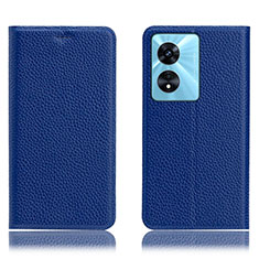 Coque Portefeuille Livre Cuir Etui Clapet H02P pour Oppo A97 5G Bleu