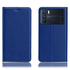Coque Portefeuille Livre Cuir Etui Clapet H02P pour Oppo K9 Pro 5G Bleu