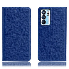 Coque Portefeuille Livre Cuir Etui Clapet H02P pour Oppo Reno6 5G Bleu