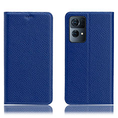 Coque Portefeuille Livre Cuir Etui Clapet H02P pour Oppo Reno7 Pro 5G Bleu